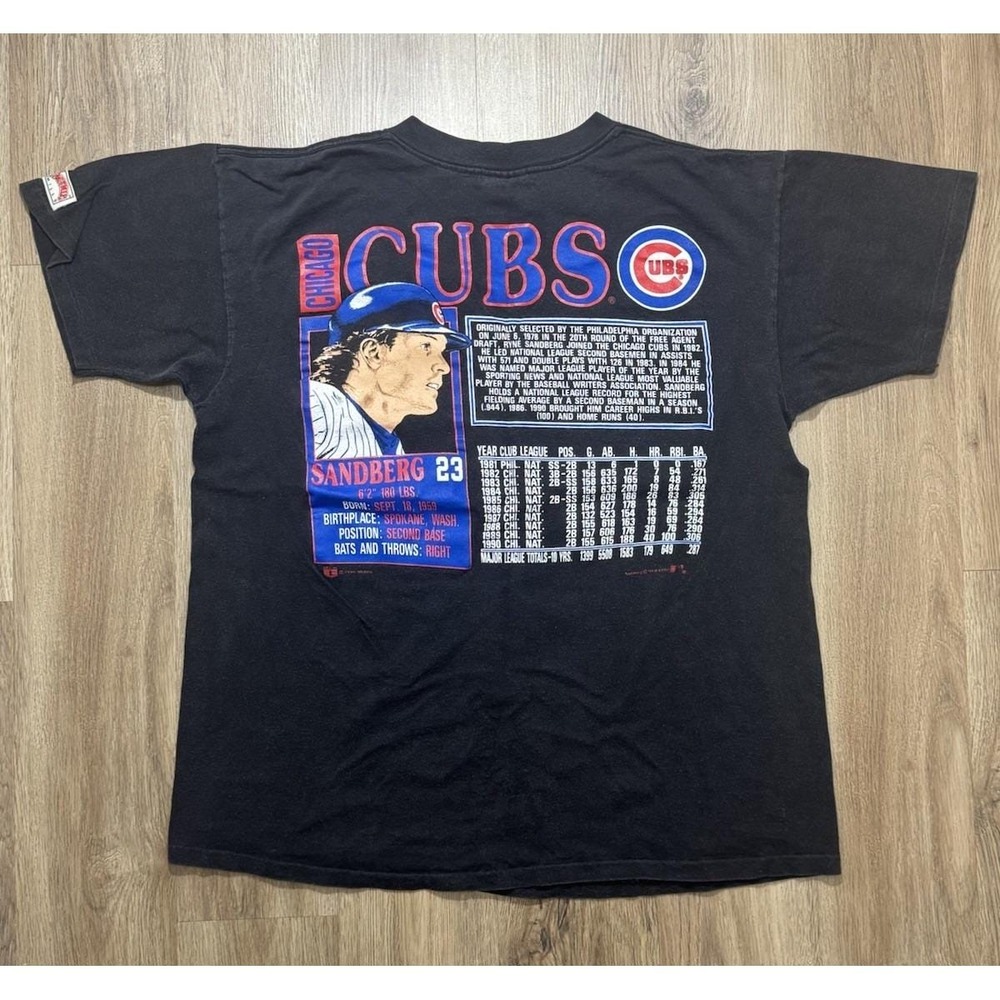 Vintage Nutmeg‎ Chicago Cubs Ryne Sandberg MLB T Shirt Size XL - Picture 9 of 12